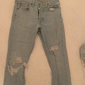 Levi's 501 Artizia White Oak Denim - High Rise Tapered Leg